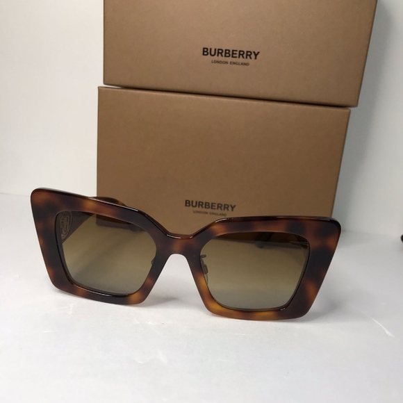 💯 OriginBurberry BE4344 Women's Square Polarised Sunglasses, Light Havana/Brown - Picture 3 of 14